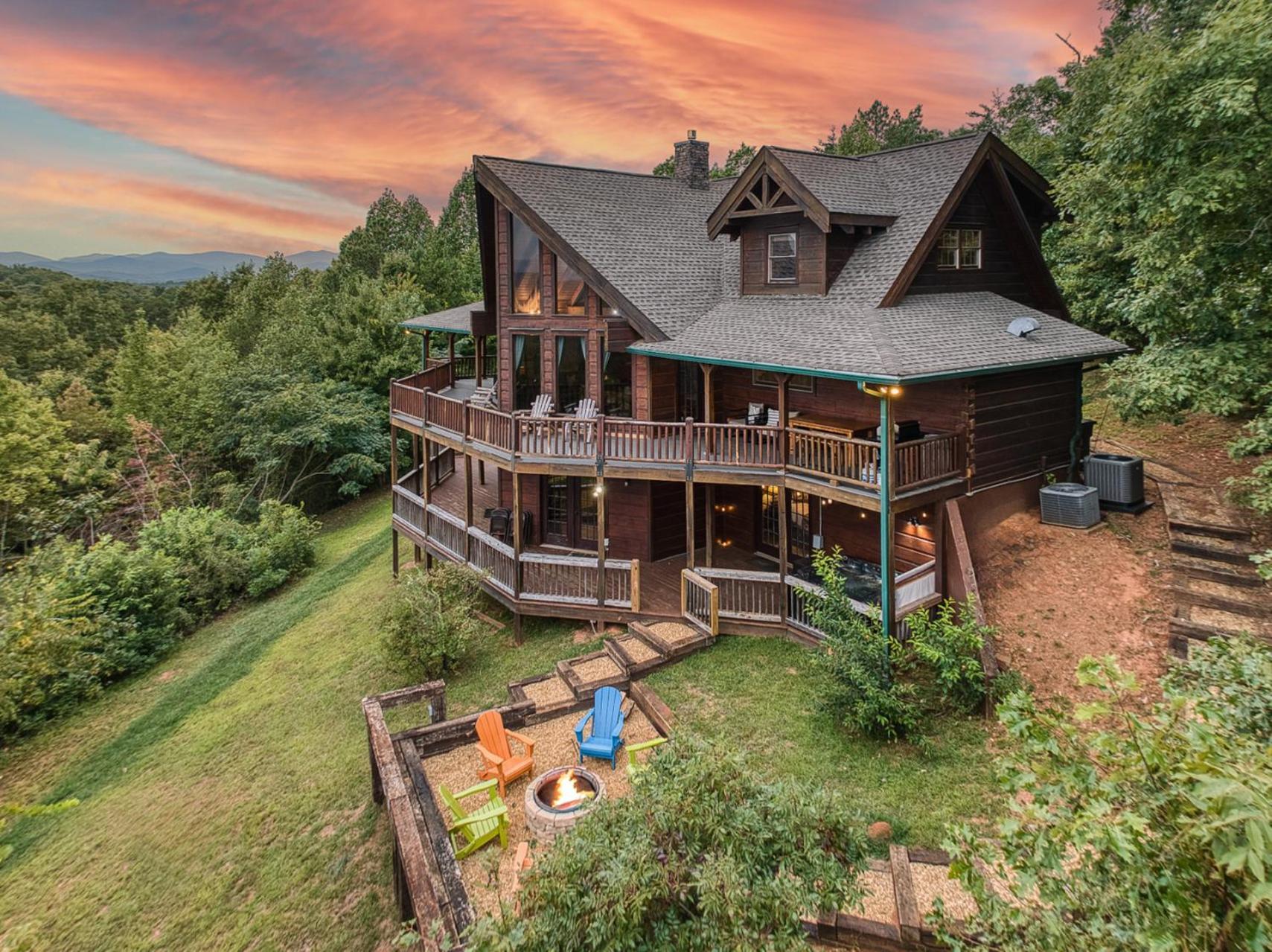 Sky High Lodge By Bk Stays. Large Cabin. Amazing Views. Game Room. Jacuzzi. Six Bedrooms. Sleeps 12 Blue Ridge Exterior foto